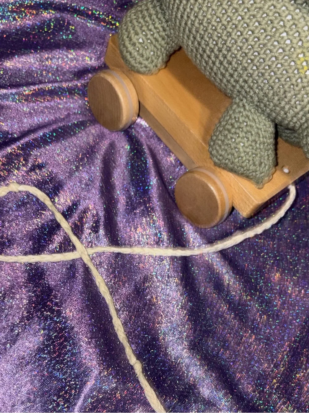 Sebra Crochet Stegosaurus Dinosaur Pull Toy